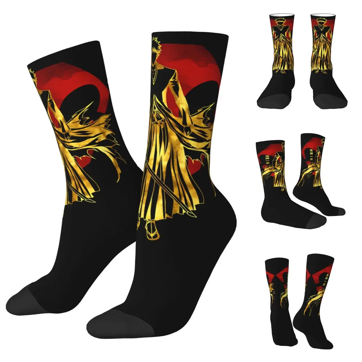 

Japan Anime 3D printing cosy Unisex Socks,Cycling Bleach Zaraki Kenpachi Interesting Four Seasons Sock