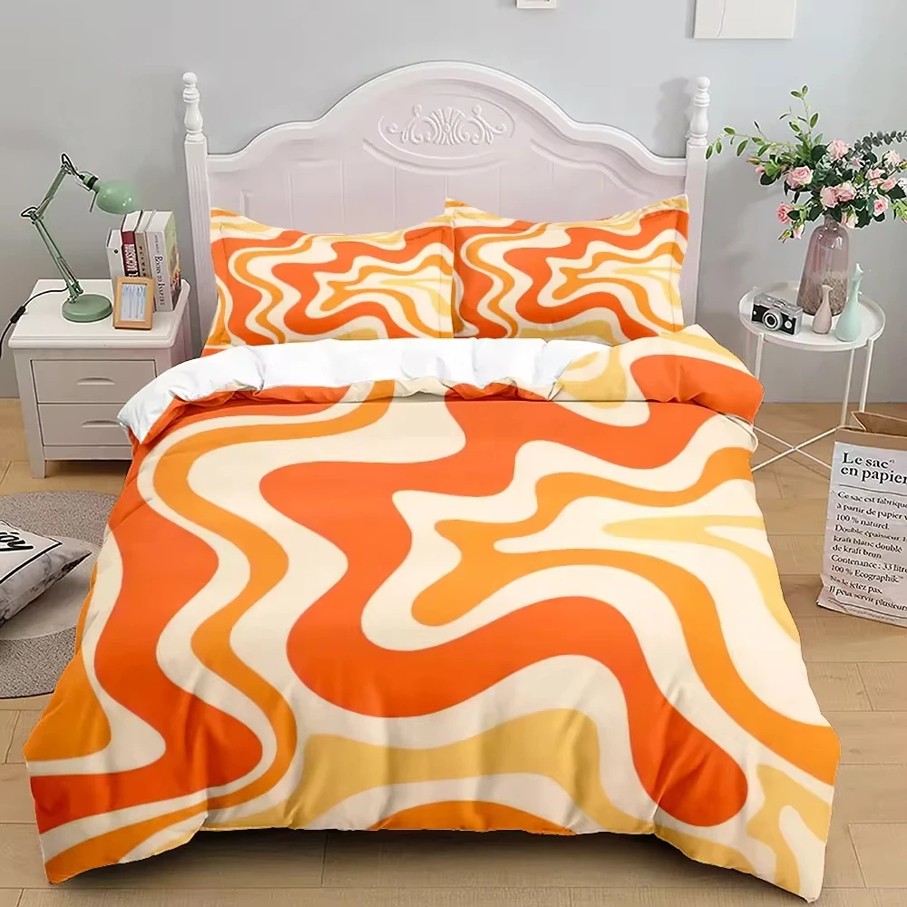 Modern Liquid Swirl Abstract Duvet Cover Set, King Queen Double Full Twin Single Size Beding Set With Pillowcase