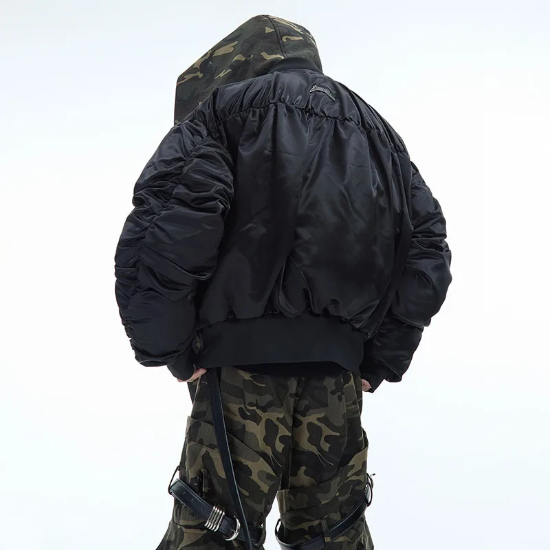 LUZHEN الأصلي شارع العليا وشاح الموضة تزيين مقنعين الخبز معطف مبطّن الرجال 2025 الشتاء كامو مطبوعة سترة سترة JY3048