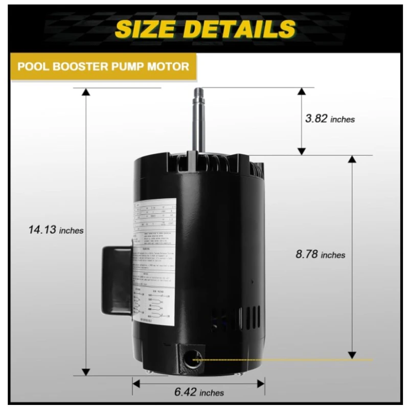 Swimming Pool Pump Motor and Seal Replacement Kit, 3/4HP Pool Pump Motor 115/230V 3450RPM N56CZ Compatible With Pool