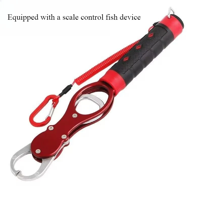 

1Pc Portable Aluminum Alloy Fishing Lip Gripper Portable Fish Plier Hand Grip with Weight Scale Outdoor Fishing Accessories