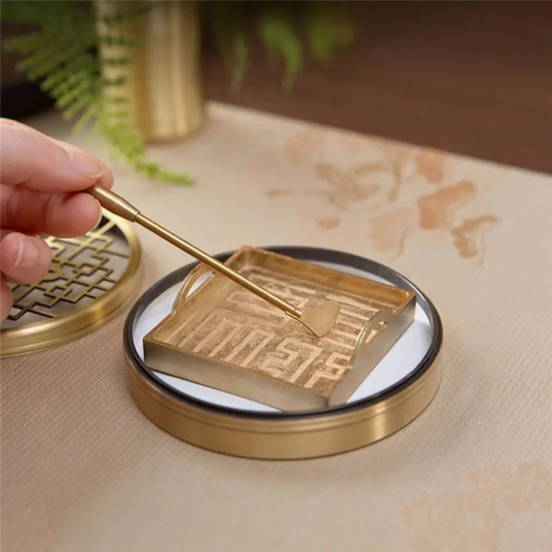 A84X-Incense Stamp Tool Square Double Ear Incense Stamp Model Incense Burner Tea Room Office Temple Ornaments
