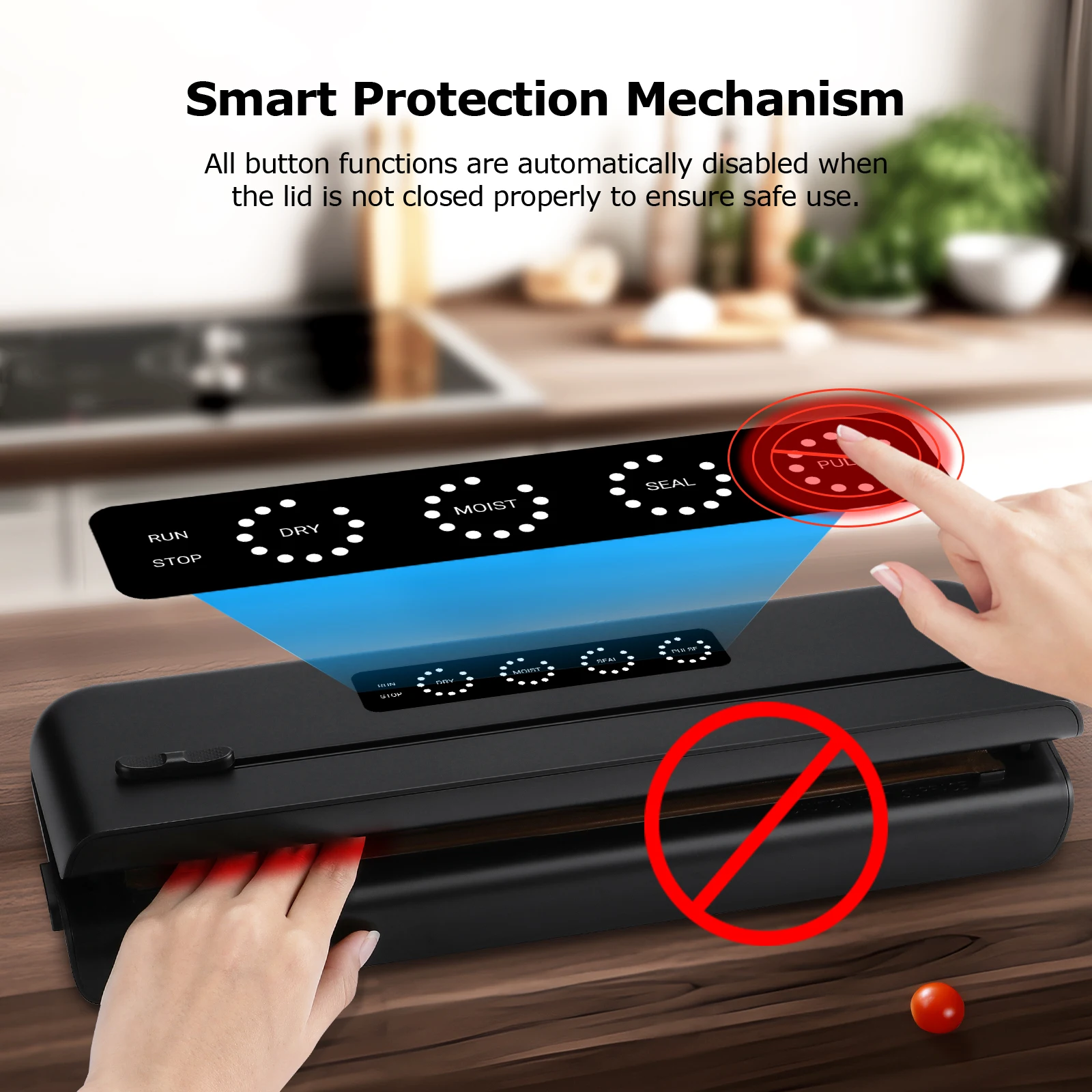Imagem -05 - Inkbird-máquina Seladora a Vácuo com Cortador Embutido Sistema Automático de Vedação a ar Indicador Led para Armazenamento de Alimentos Pcs