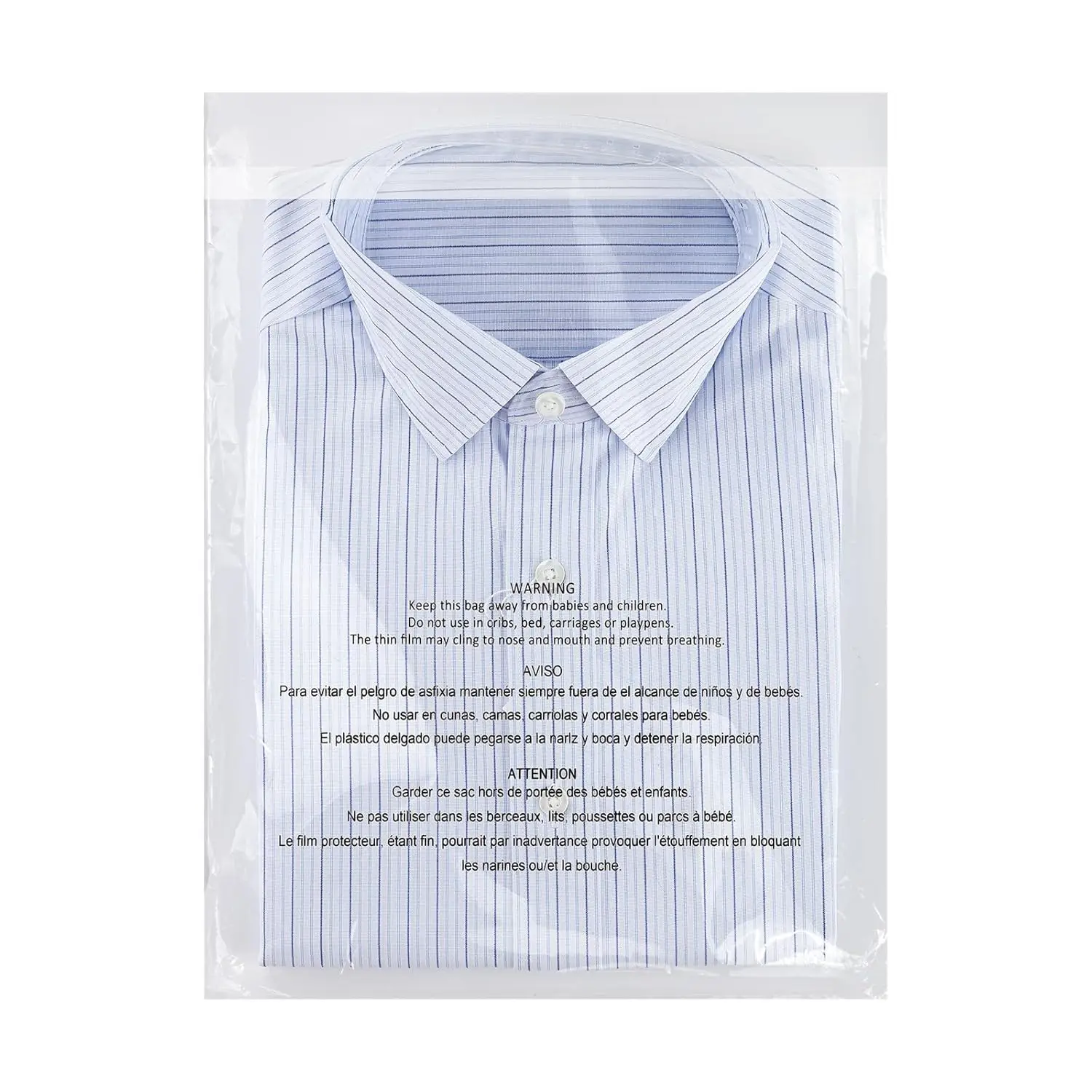 

100 Clear Poly Bags 10x13 with Suffocation Warning, Resealable Adhesive