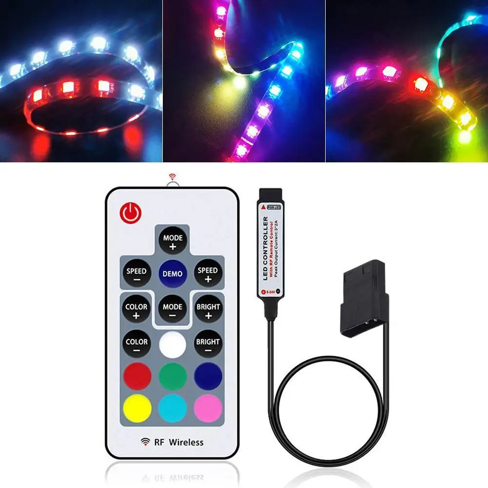 

Контроллер DC12V RGB, большой 4-контактный RF, 17 клавиш, пульт дистанционного управления, контроллер светодиодной ленты, контроллер светодиодного диммера для светодиодной ленты