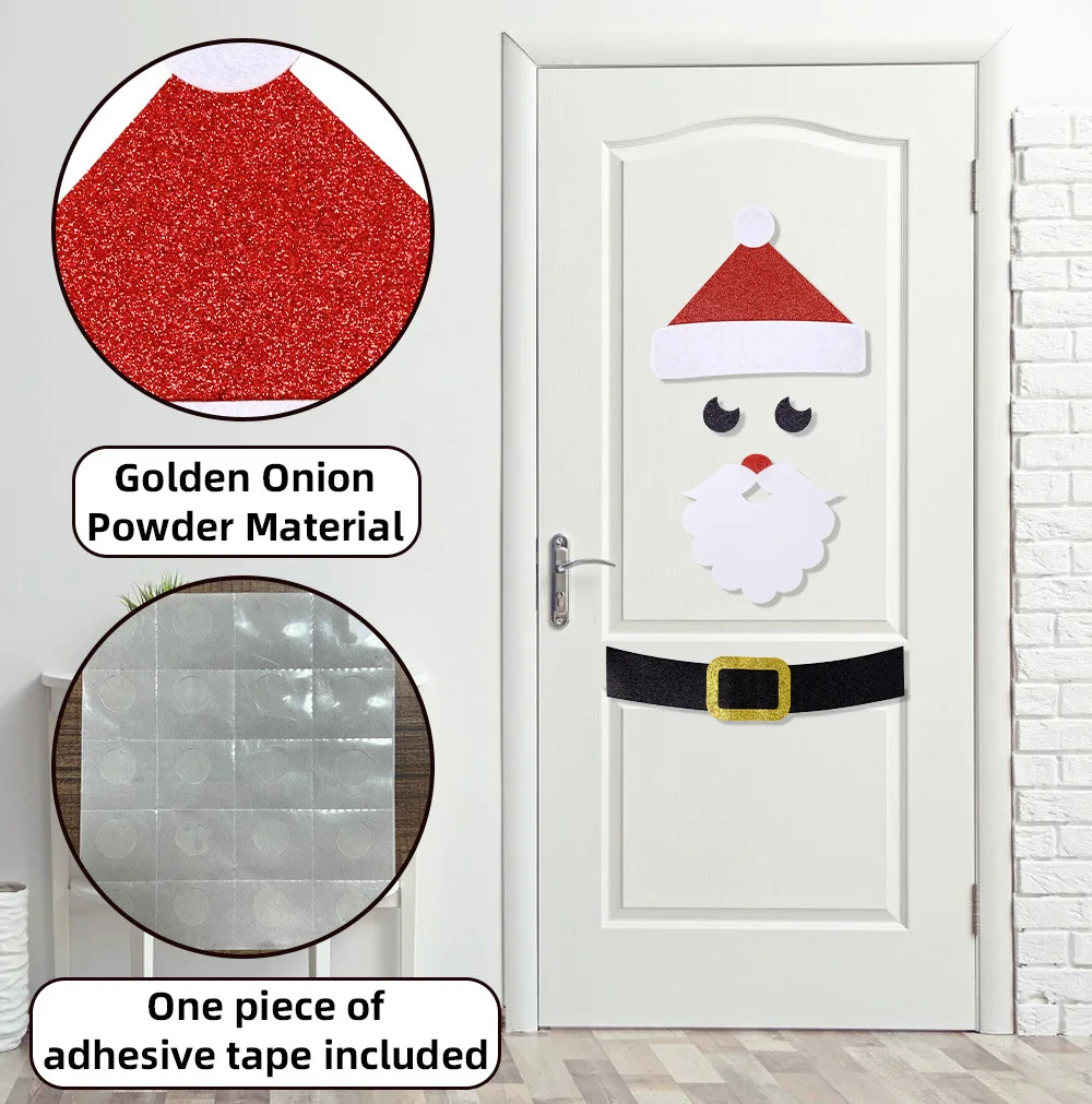 أبواب ونوافذ عيد الميلاد ملصقات جدار رجل الثلج سانتا إلك ملصقات جدار الشتاء عيد الميلاد السنة الجديدة ملصقات الزخرفية