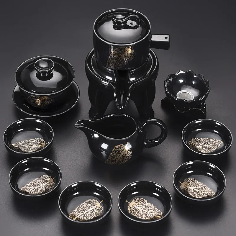 a*-Kitchen Accessories Tea Tray Marble Ceremony Table Ceramic Irregular Black Tea Tray Tableware Hospitality Home Products/.
