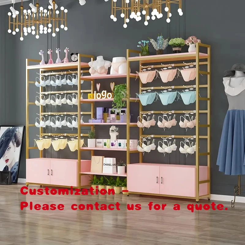 

custom.High-end Fantasy Pink and White Lingerie Display Stand Underwear Rack Decoration Underwear Shop