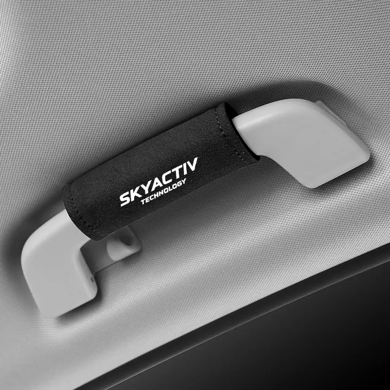 For Mazda Skyactiv Suede Car Roof Armrest Pull Cover Handle Gloves Protection Car Interior Accessories