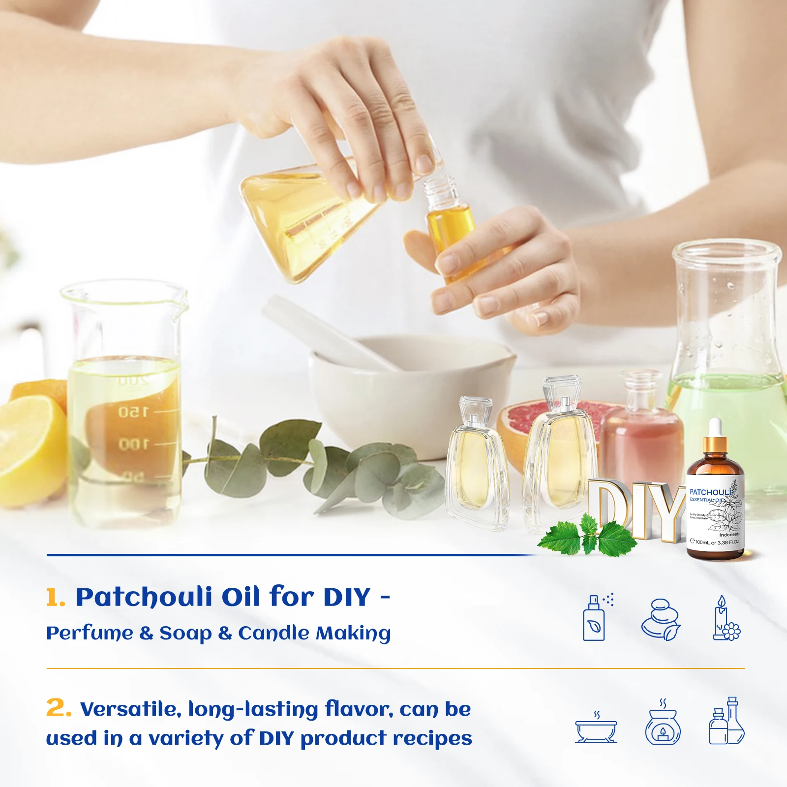 HIQILI 100% Natural Patchouli  - Perfume Fragrance Oils For Candles recension och pris