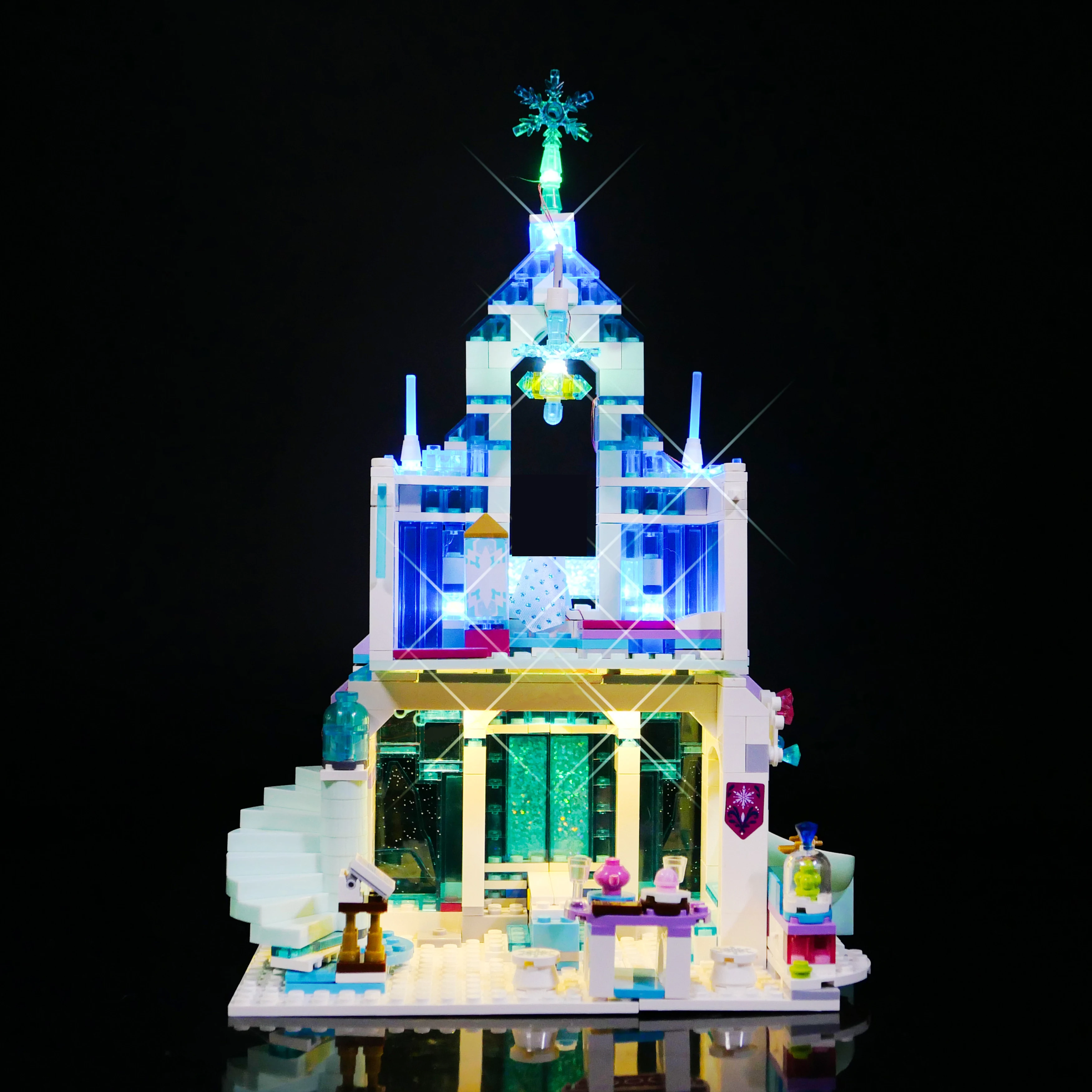 مجموعة إضاءة LED لبنة البناء DIY لنموذج قلعة الأميرة ذات الطابع المجمد 41148، ملحقات الإضاءة للتجميع والديكور