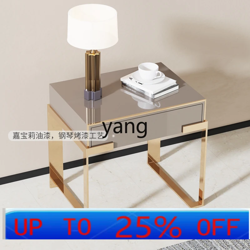 

LMM Italian light luxury bedside table light luxury bedside table simple post-modern bedroom storage cabinet