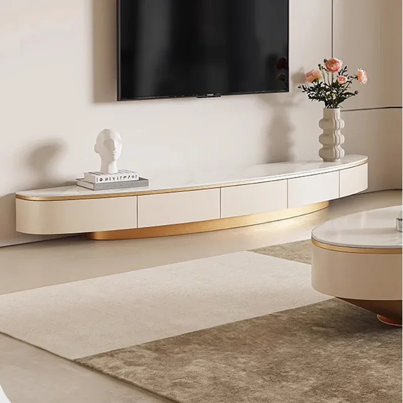 Metal Pedestal TV Stand Cabinet, Living Room, Modern Luxury Drawer Storage, Tv Theater Furniture New