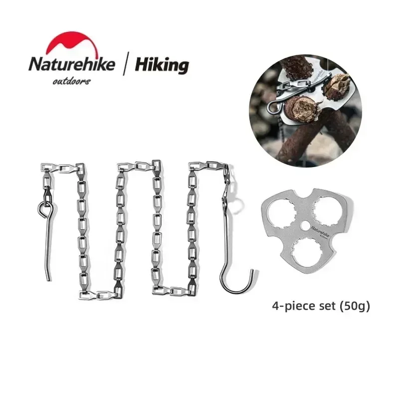 

Naturehike Camping Board Ultralight Titanium Tripod Hanger Suit Campfire Outdoor Picnic Cooking Pot Hook equipment carabiner