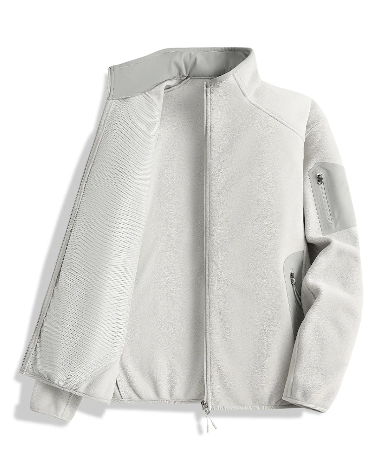 JNLN Herren Damen Winter-Fleecejacke, Outdoor, winddicht, Thermo-Fleece-Kleidung, Unisex, Wandern, Camping, Klettern, Sportmantel – Detail 16