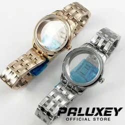 33MM Ladies Women Cocktails Stainless Watch Case Fit NH35 NH38 Movement Arch Glass Transparent Backcover Case Suit 29mm Dial
