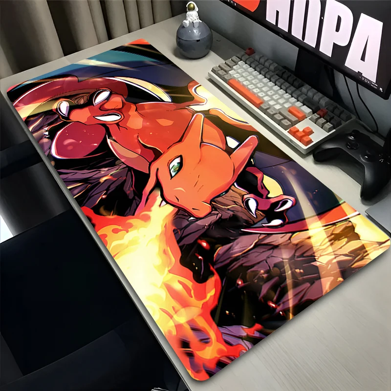 Tappetino per mouse Lockedge Grande P-pokemon Charizard Accessori da gioco Computer Gamer Tastiera Pad Tappetino per mouse Scrivania XXL Mousepad Per regalo