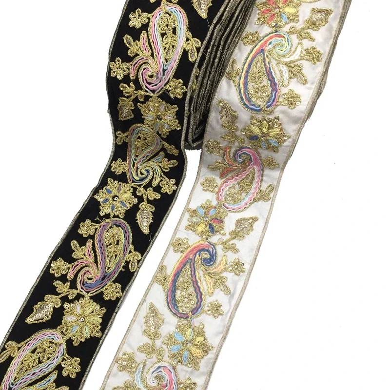 

1 ярда вышитый цветок кружевная лента отделка ткань ручной работы платье швейные принадлежности