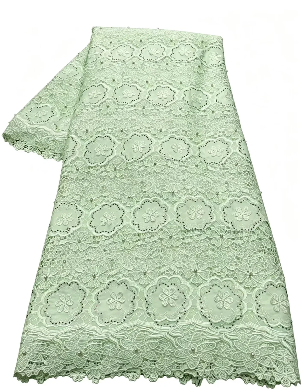 African Gilding Guipure Cord Lace Fabric 2026 Nigerian Chiffon Cotton Lace Fabric High Quality Nigerian Material Sewing