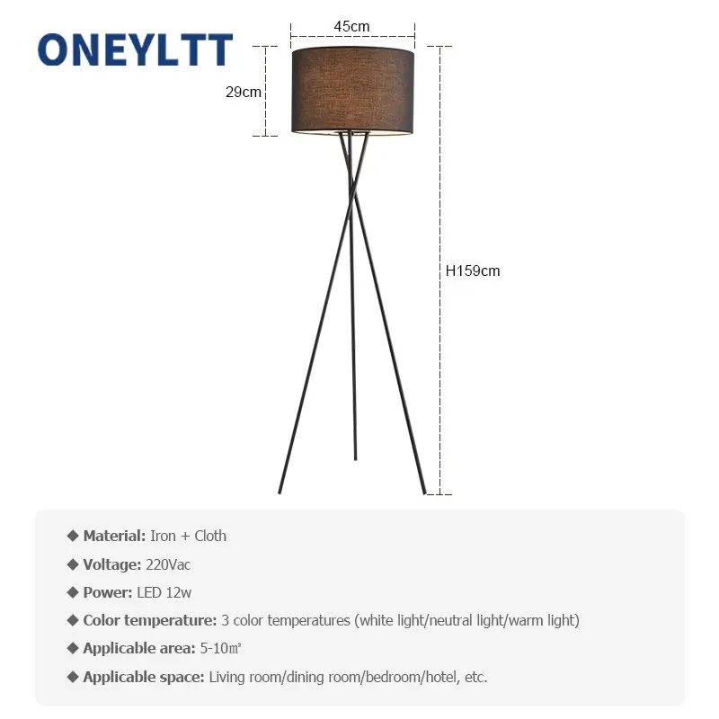 Skandynawskie tkaniny lampa Led podłogowa salon statyw projekt lampy stojące lampka nocna do sypialni dekoracyjne światła domu