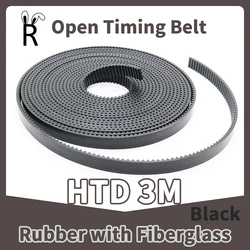 HTD 3M Open Belt Rubber with Fiberglass 3M Timing Belt Width 6/10/15mm For Engraving CNC Pulley Belt HTD3M Open Synchronous Belt