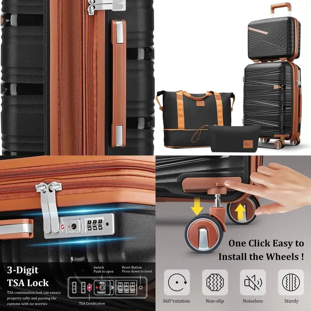 

Черный расширяемый комплект багажа Spinner с замками TSA — размеры ручной клади 14 и 20 дюймов