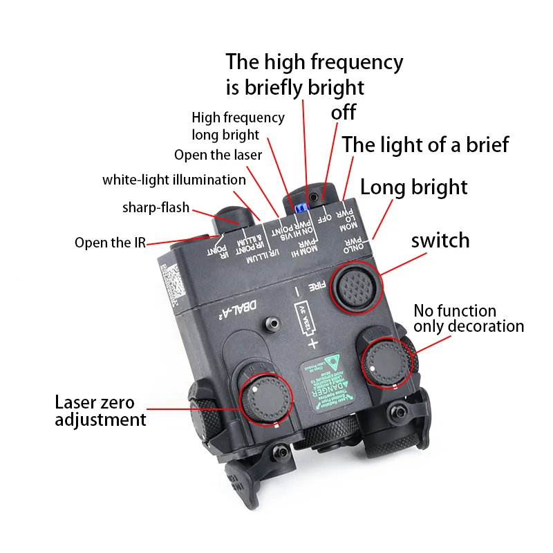 WADmersible DulDBAL-A2 Red Green Dot Tourists Beam Laser Sight, Scout Light, Outdoor Field Hunting Sight, NO Flashlight, NO IR