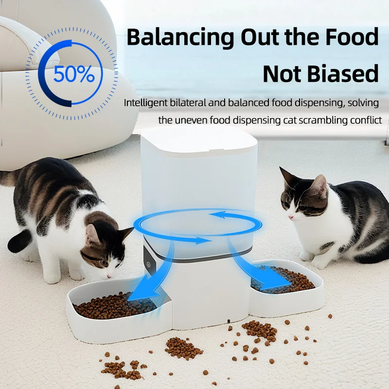 6L Double Bowl Tuya Smart WIFi Pet Feeder Automatic Cat Dog Slow Food Machine With Timed Quantitative Food Dispenser Bow