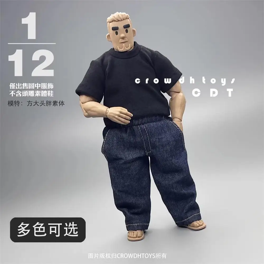 

3ATOYS Fashion Modern Short Sleeves Vest Jeans Pant Accessories Not Real For 6" Notaman Strong Body Doll Scene Component 1/12