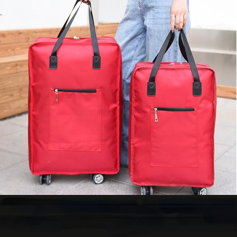 Bag on Wheels Foldable Shopping Bags Folding Shopping Pull Cart Trolley Storage Reusable Grocery Bags Outdoor Travel Luggage Bag