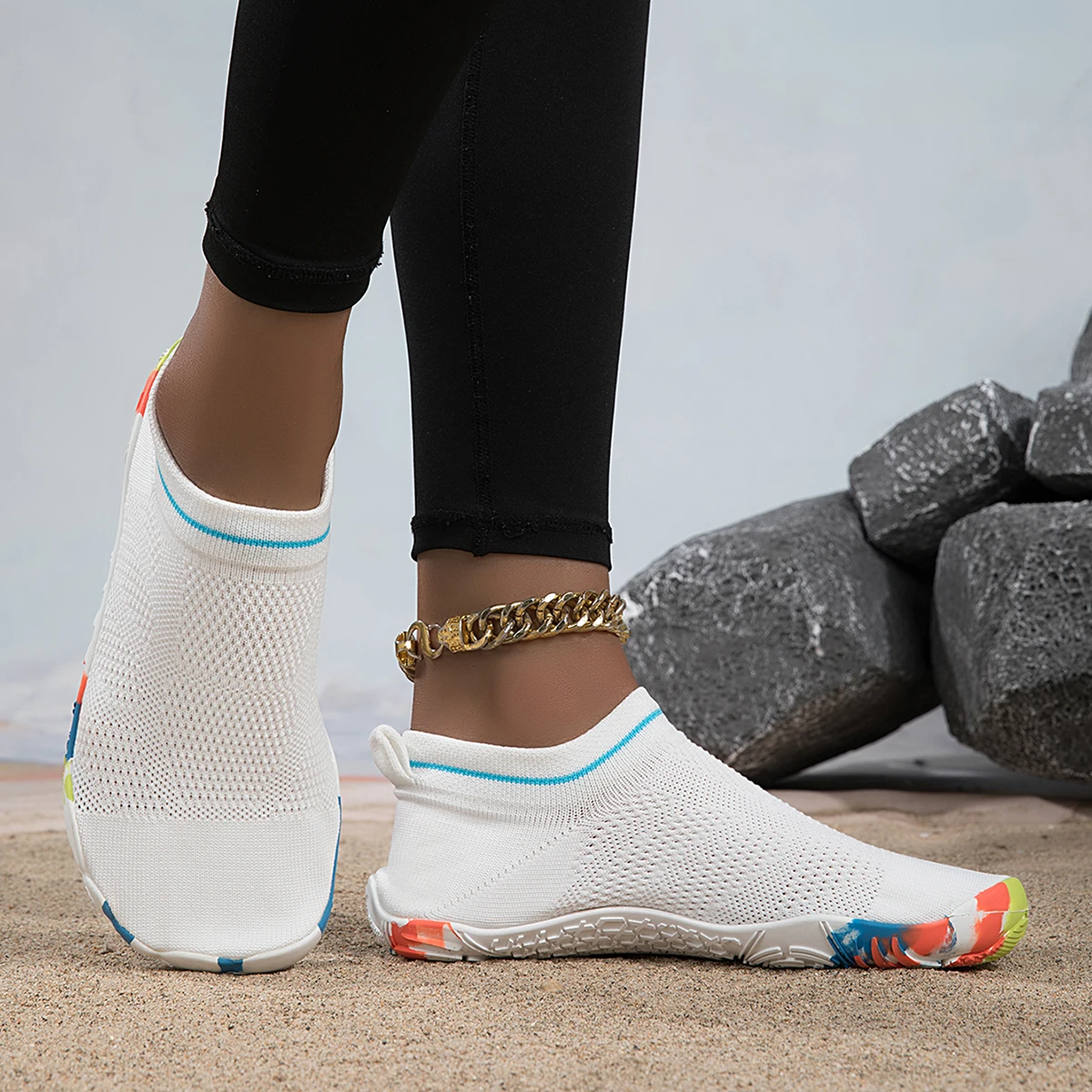 Men Anti-Slip Quick Dry Aqua Wading Shoes Tracing Water Shoes Outdoor Beach Walking Breathable Water Shoes Barefoot Shoes image 4