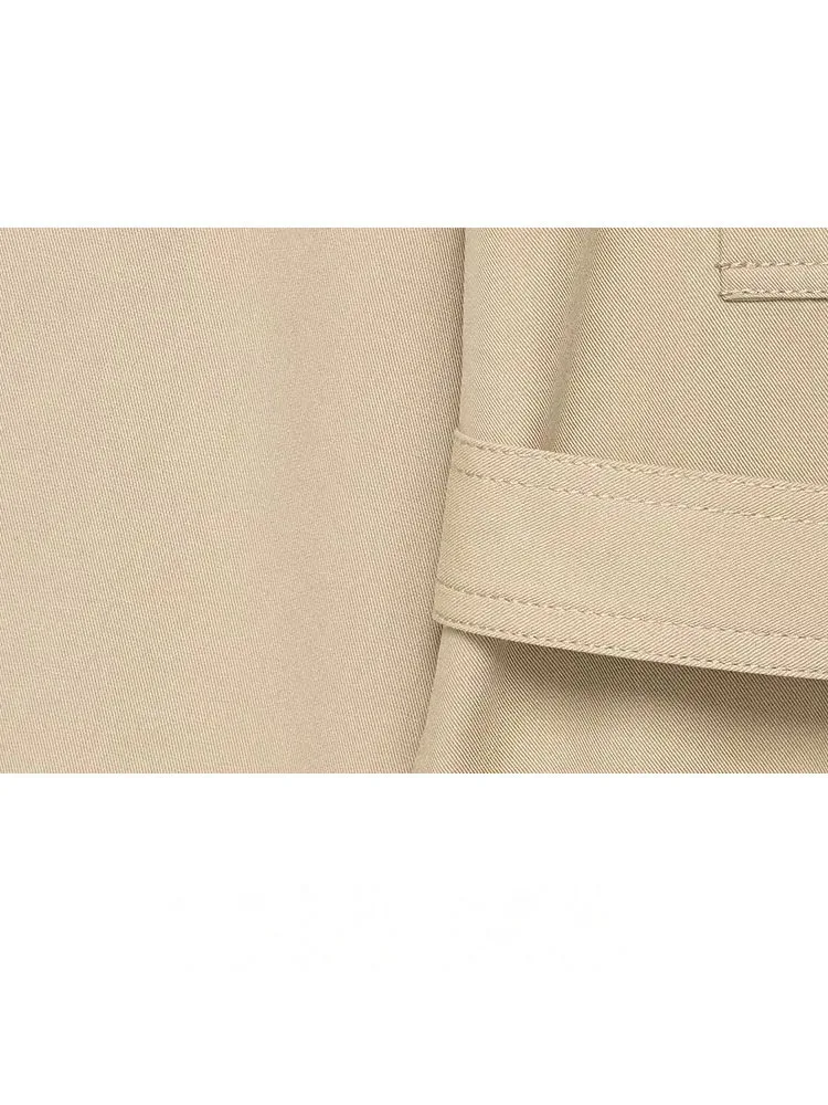 HH بدلات صيفية عصرية للسيدات بياقة مقلوبة وأكمام طويلة وسترات واحدة الصدر + شورت عالي الخصر وسحاب #6