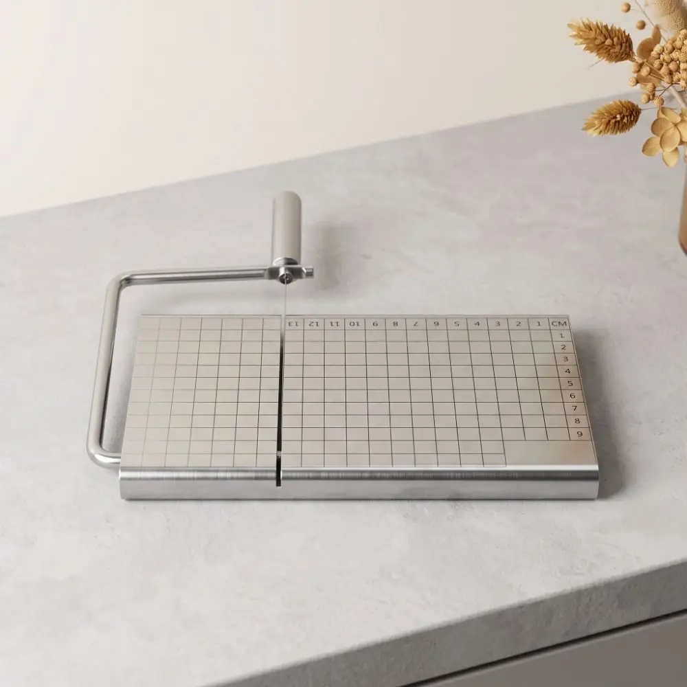 Stainless Steel Cheese Slicer Adjustable Precise Scale Butter Cutter Multifunctional Grid Measurement Chocolate Cutter