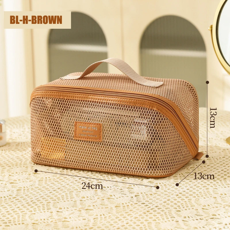 Multi-Functional Mesh Makeup Bag Pouch Large Capacity Portable Storage Case Travel Toiletry Bags Cosmetic Bag