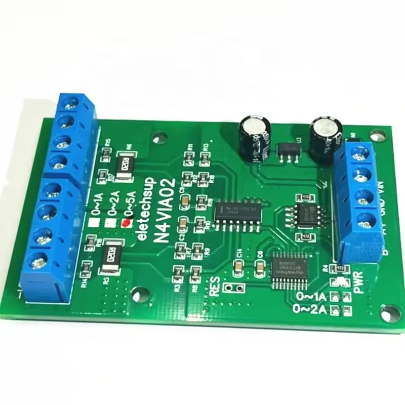 N4VIA02 DC 8-25V 3 IN 1 RS485 0-30V Voltage 0-5A Current Modbus RTU Current Voltage Meters Board signal measurement Collection