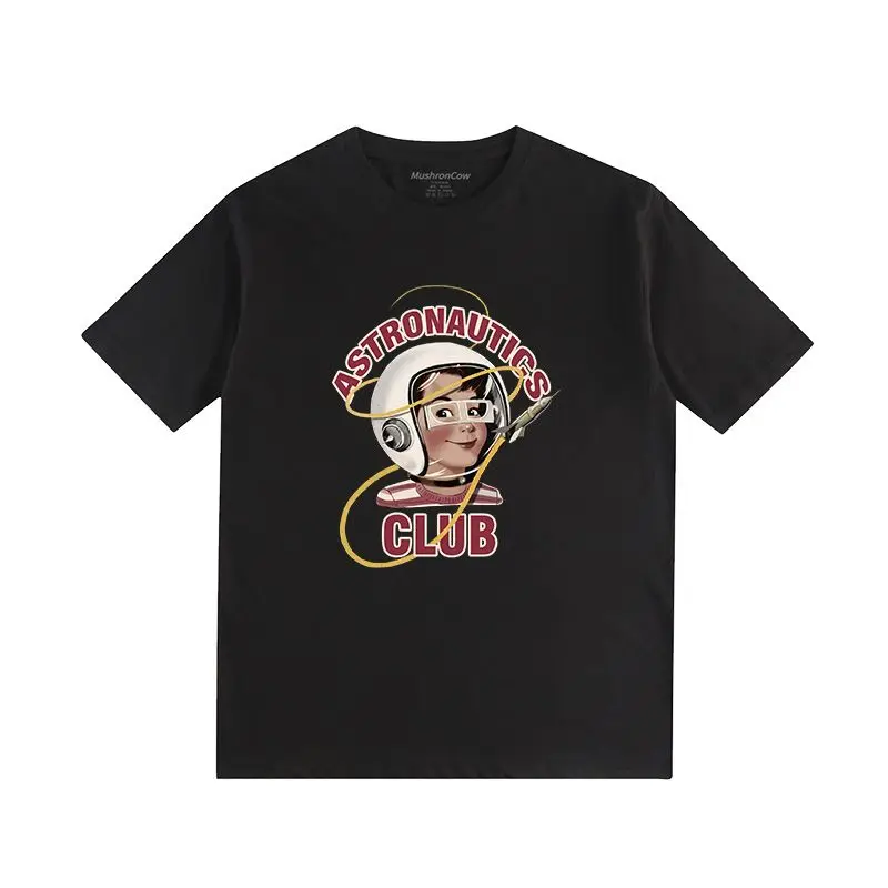 The New American High Street Whimsy Printing Easy and Comfortable Leisure Short Sleeve T-shirt Lovers Men and Women