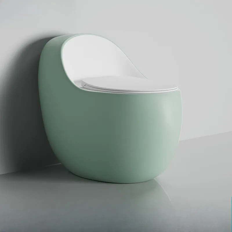 New household flush toilet with a side push toilet, creative egg-shaped anti-freeze siphon personalized toilet for bathrooms