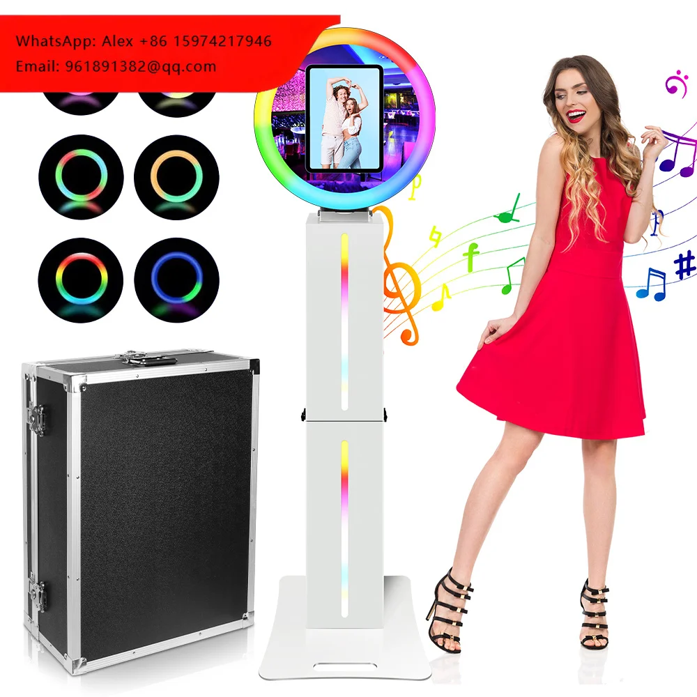 

Photobooth Dj Booth Portable Oval Ipad Photo Booth Selfie Kiosk Wedding Photo Booth Self Service Machine Shell With Case Box