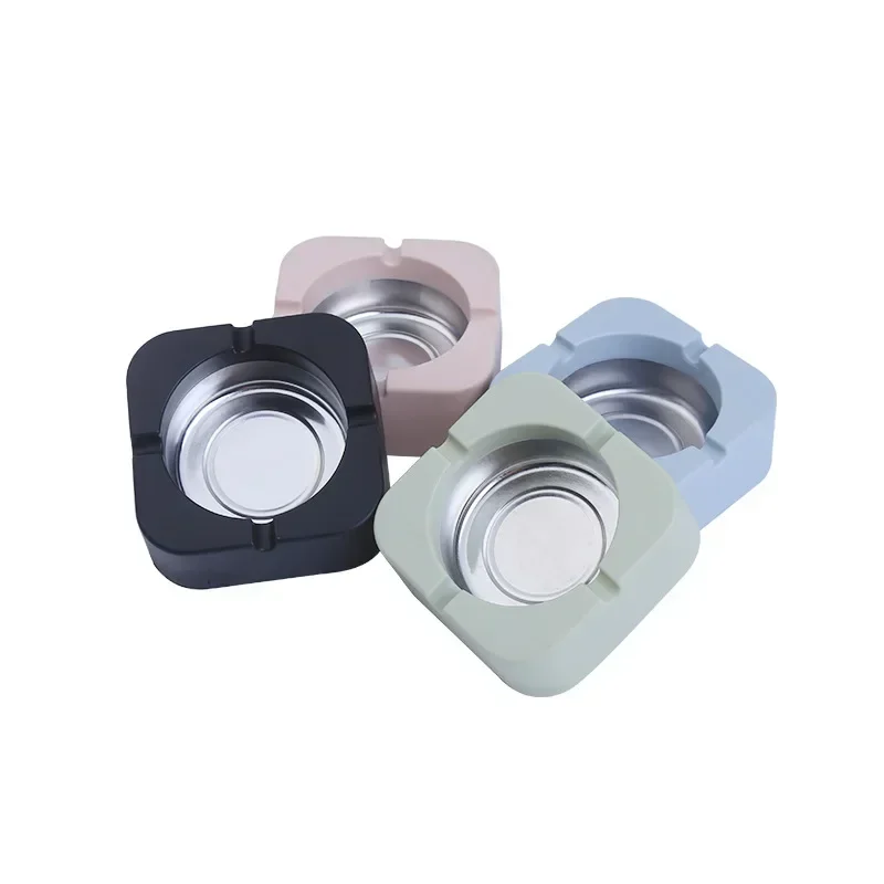 Ashtray Tinplate Ashtray Plastic PP Simple Fashion Style Nordic Style Household Ktv Hotel Stainless Steel Cigarette Ashtrays