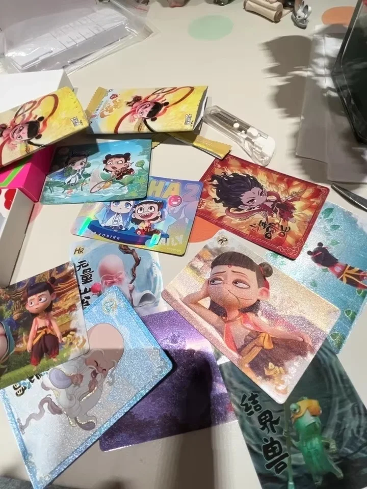 In Stock  Kayou Nezha 2 Cards Devil Boy Conquers The Dragon King Gilded Light Sha Dow Ex Version Anime Movie Collection Cards