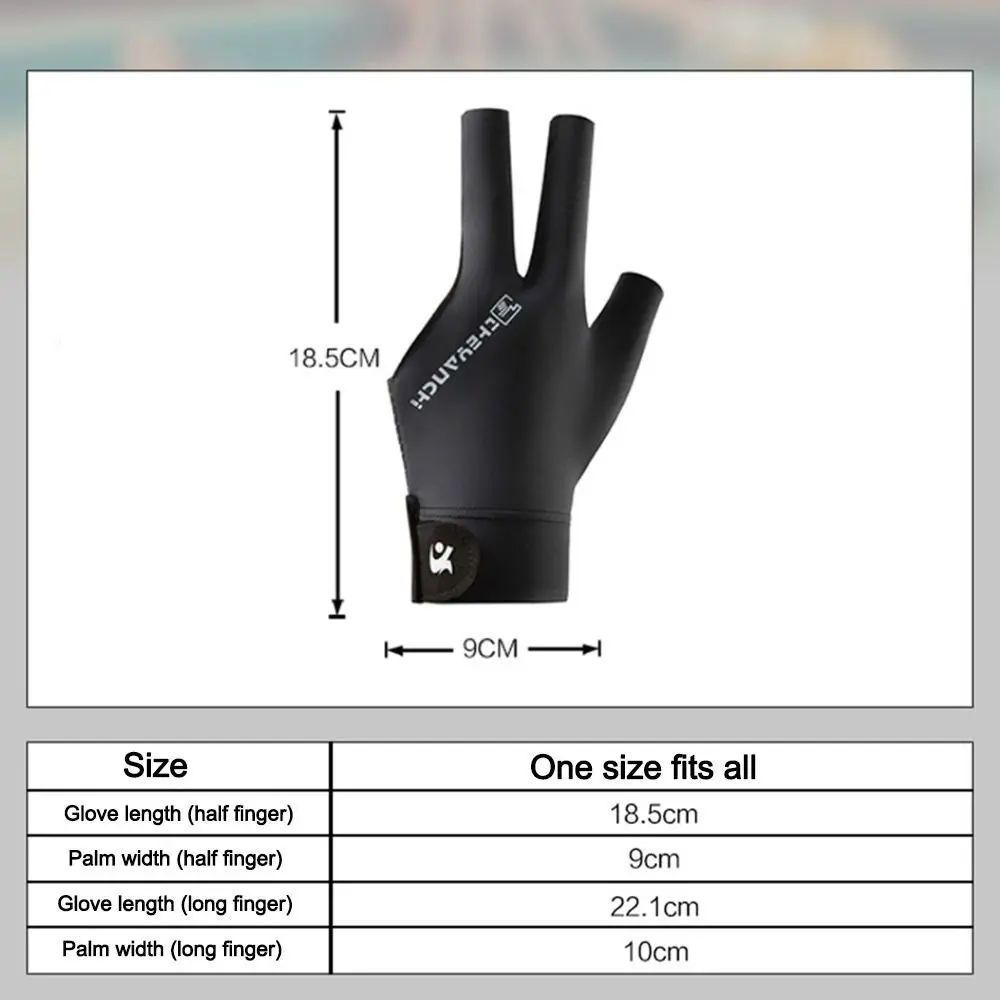 Elastic Billiards Glove Non Slip Breathable Billiard Training Gloves Left and Right Hand Three Fingers Glove