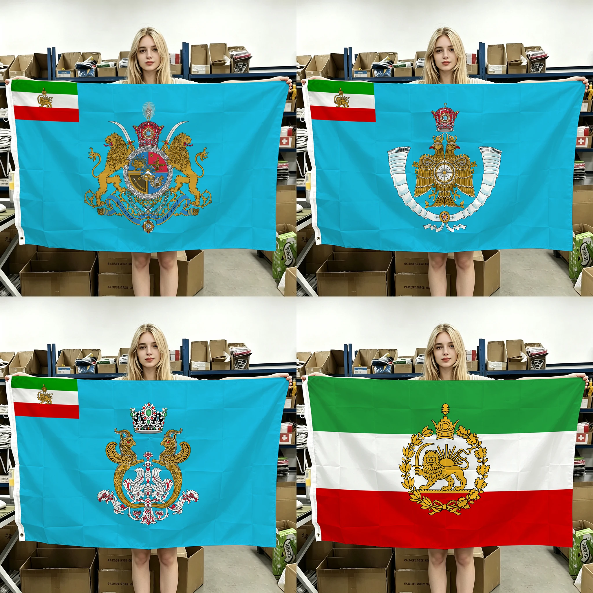 Iran Imperial Flag Iran Standard Shahanshah Banner Standard Shahbanou Crown Prince Tapestry Polyester For Wall Decoration