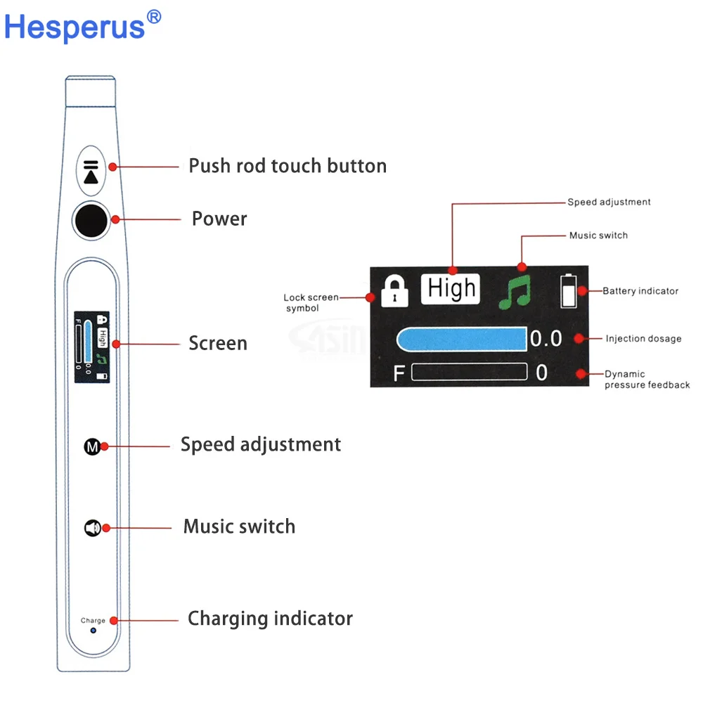 Den tal anes thesia Injector Painless Portable anes thesia booster pen Electric Wireless Local anes thesia with LCD Display