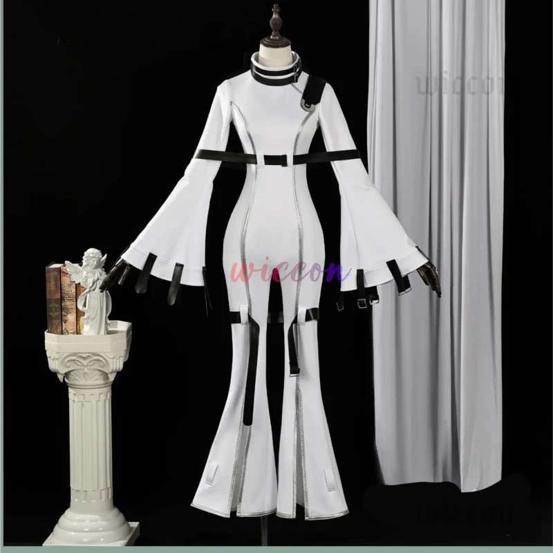 Anime Code Geass: Hangyaku No Lelouch Cosplay Costumes C.C. Cos Uniform White Slim-Fitting Onesie Woman Jumpsuit Belt Full Set