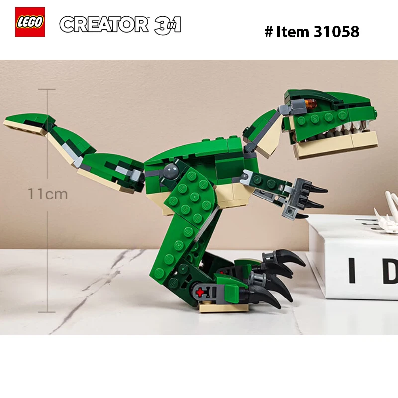 LEGO 31058 Creator 3 in 1 Mighty Dinosaur Toy, Transforms from T. rex to Triceratops to Pterodactyl Dinosaur Figures