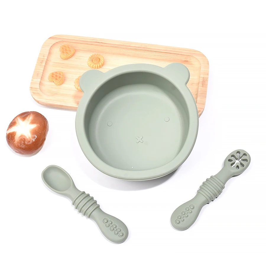 3Pcs/Set Baby Silicone Complementary Food Bowl Silicone Children Learning to Eat Rice Bowl Baby Snail Suction Cup Bowl