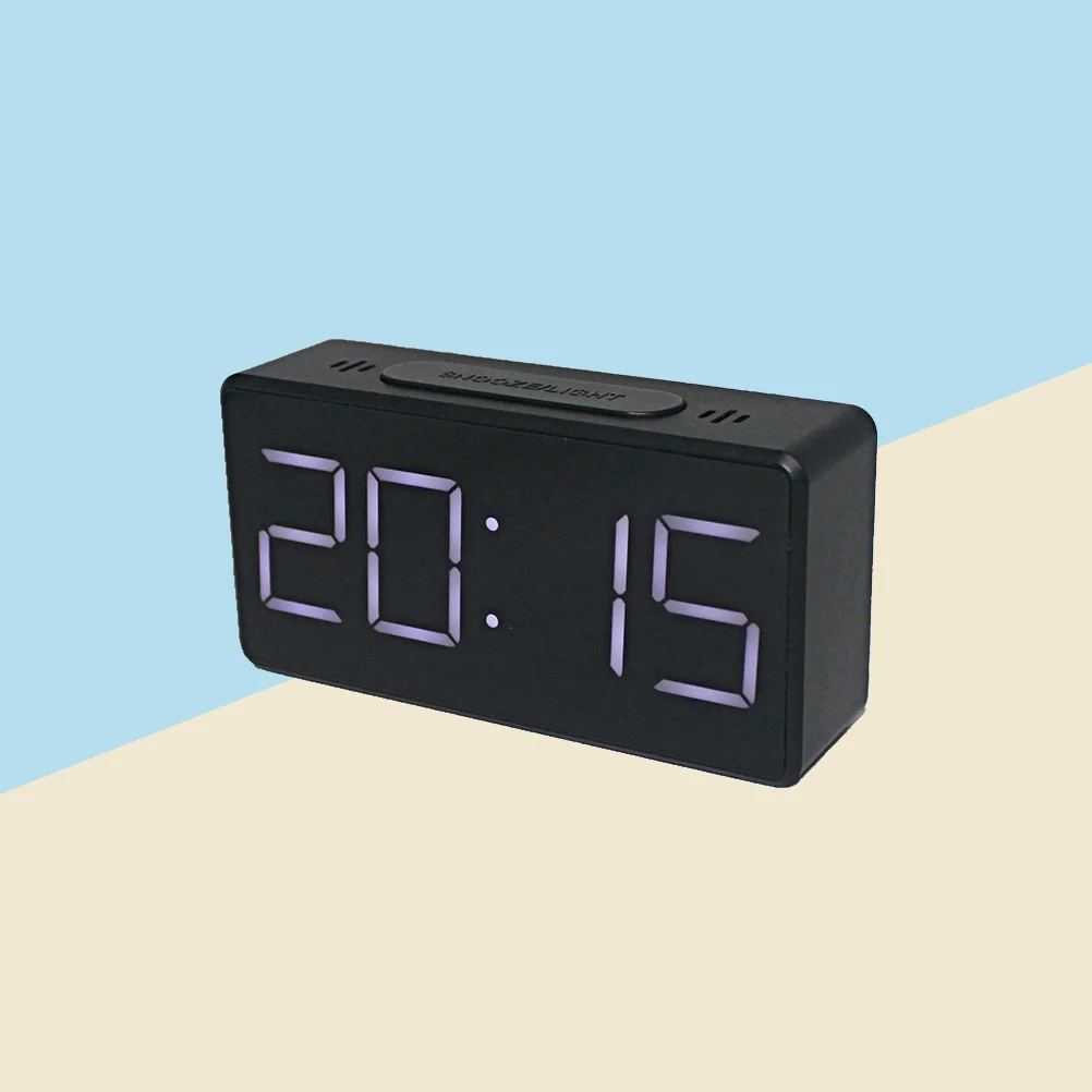 

With Temperature Digital With Temperature Mirror Surface Modern Wall Clock For Wall Clock Bedroom Bedside Black