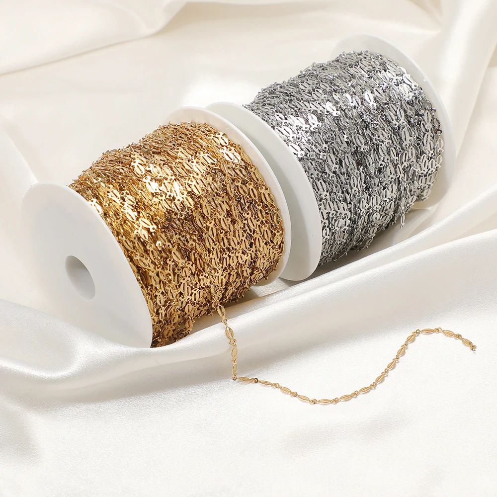 2 Meter Edelstahl-Hohlketten in Fischform für DIY-Schmuckherstellung, Armbänder, Halsketten, Körperketten, Ohrringe und Zubehör – Detail 5