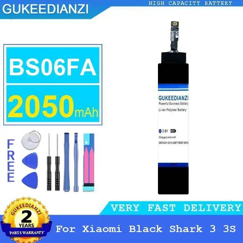 

2050mAh For Xiaomi Black Shark 3 3S BS06FA Fast Charging Mobile Phone Battery Long-Lasting