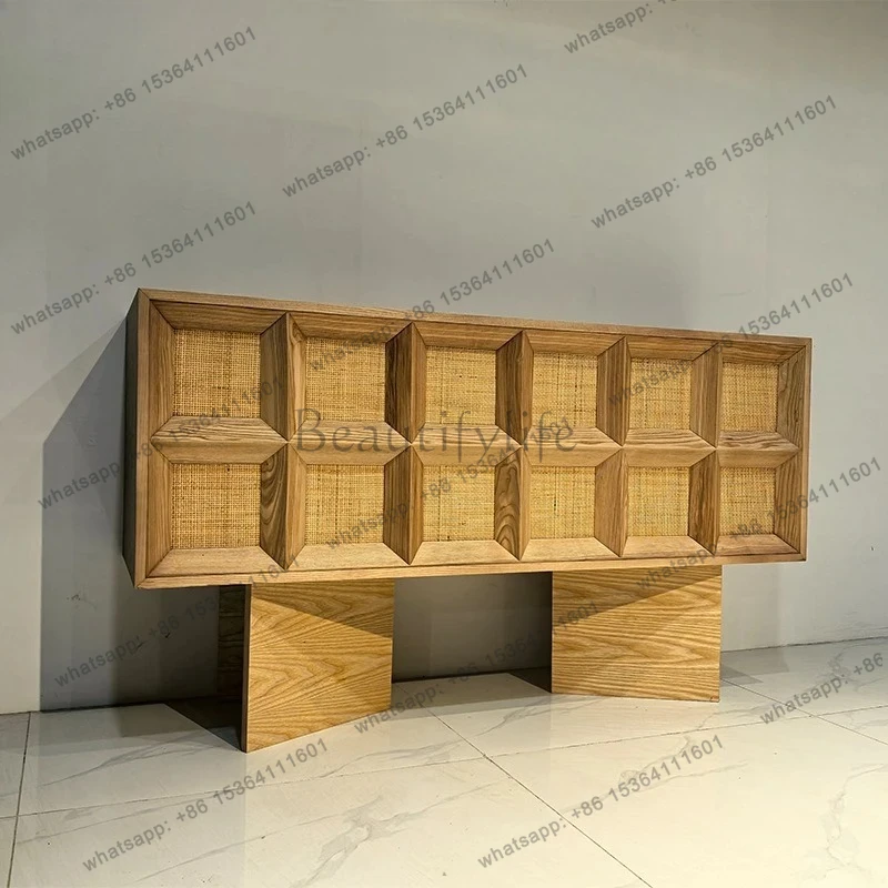 

Medieval solid wood chest, storage, dining side cabinet, retro modern simple hotel side cabinet
